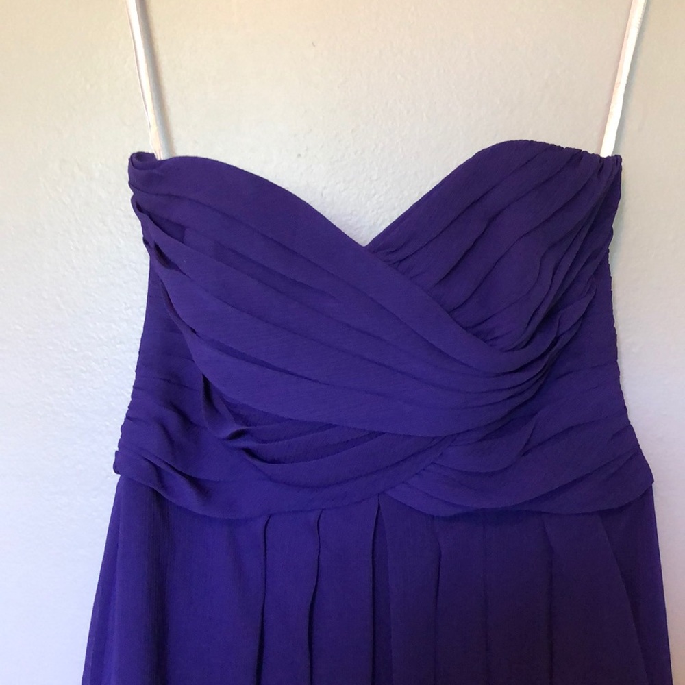 ❗️SALE ❗️ Purple Chiffon Bridesmaid Mini Dress - Picture 3 of 10